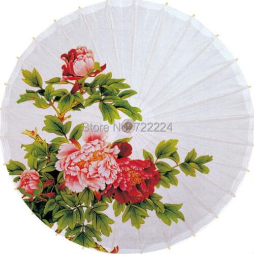 Free shipping Classical handmade Blooming Peony painting 1 oiled paper waterproof sunscreen decoration umbrella