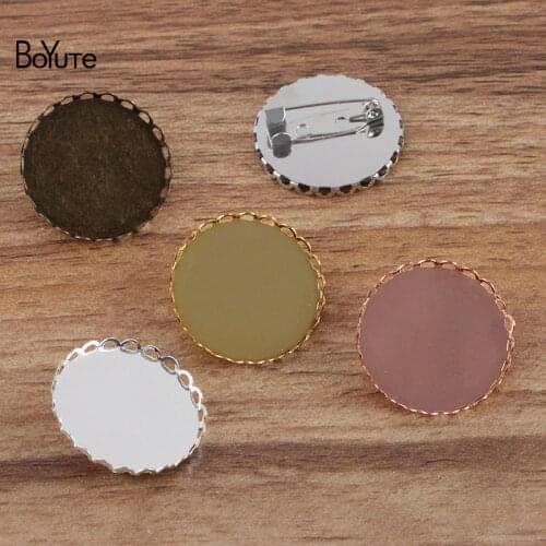 BoYuTe (40 Pieces/Lot) Fit 25MM Cabochon Blank Brooch Base Tray Factory Supply Handmade Diy Jewelry Accessories
