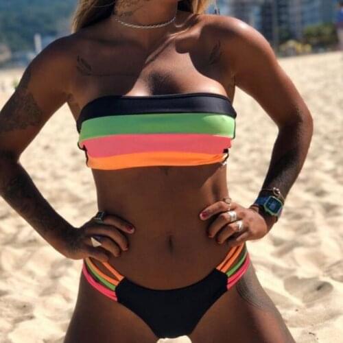 CeCheetah Striped Swimwear