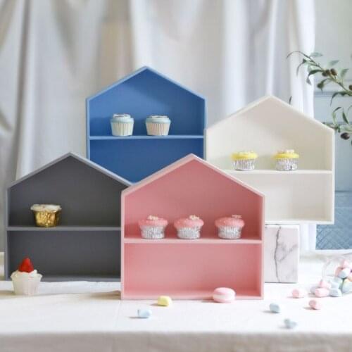 Wooden two-layer storage rack dessert table decoration cake stand