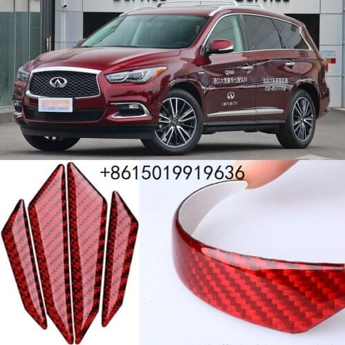 For Infiniti QX50 QX60 QX70 QX80 M G Car Side Door Edge Guard Bumper Trim Protector 4pcs PVC carbon fiber Stickers