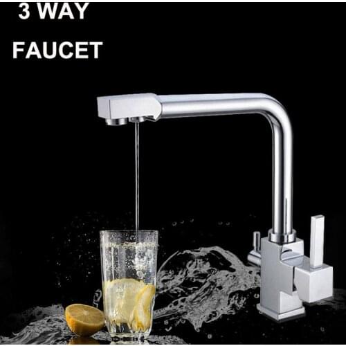 Water filter tap High Quality Filtered Water & Hot/Cold Water Sink Mixer 3 Way kitchen faucet mixer