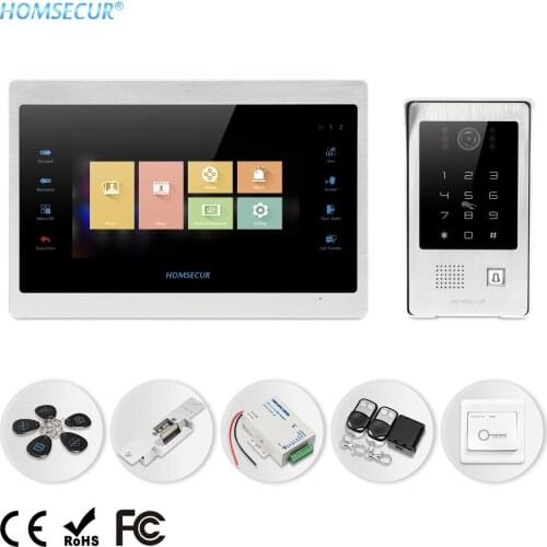 HOMSECUR 7" Wired Video Door Phone Intercom System Card Access Electric Strike Lock Waterproof Outdoor Camera BC091HD+BM701HD-S