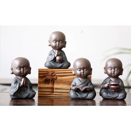Different shapes of Little monk Chinese Kung fu Ceramic Tea Pet , Home Decor Decoration, Tea Ornaments Pet Table accessories Tea