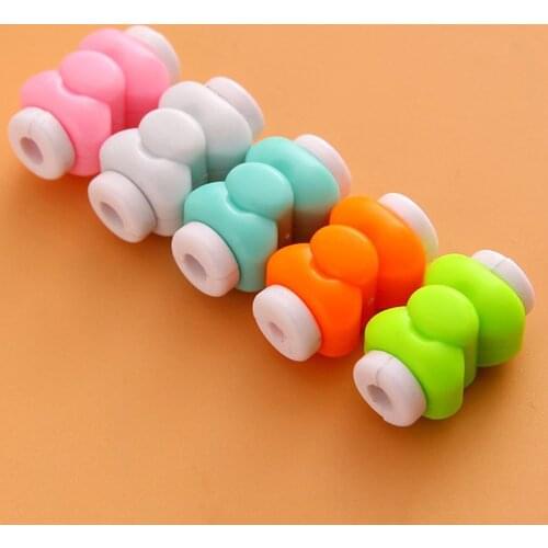 Square data/Big butterfly cable cover Cover USB Data Cable USB Charger Cable Earphones Cable Protective Sleeve Randomcolor