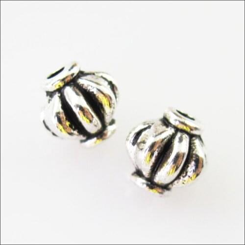 Fashion 25Pcs Tibetan Silver Color Pumpkin Spacer Beads Charms 6mm
