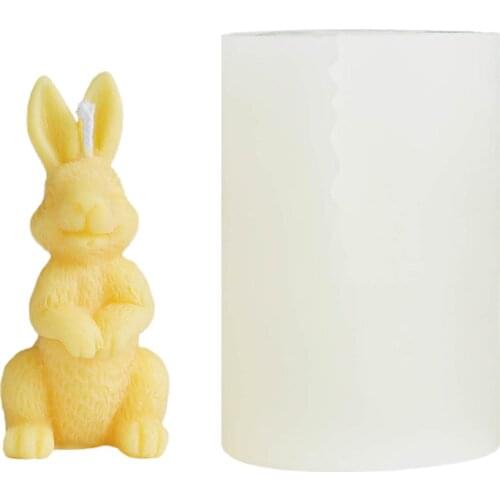 Simulation Rabbit Silicone Mold For Cake Decorating Easter Bunny Candle Making Form Animal Shape Plaster Resin Mold 45a