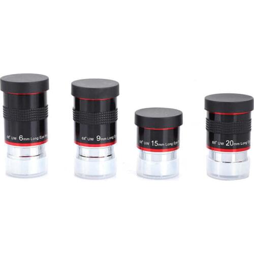 1.25inch 68 Degree Ultra Wide Angle FMC Eyepiece Kit 6mm9mm15mm20mm for Astro Telescope Monocular Accessory