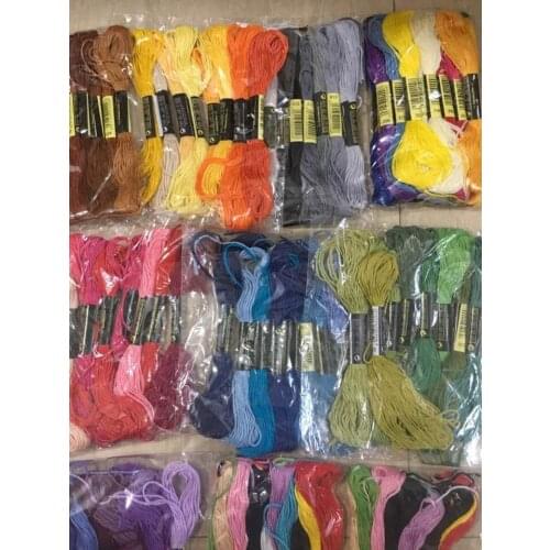 Oneroom 6th 8pcs/lot Similar Color Threads Cross Stitch Floss 6 Shares Embroidery Thread Sewing Skeins Craft For