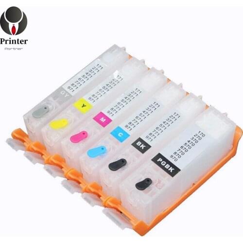 Printer partner refillable empty cartridge pgi-970 cli-971 with auto reset chip for canon MG5790 MG5795 MG7790 TS5090 printer