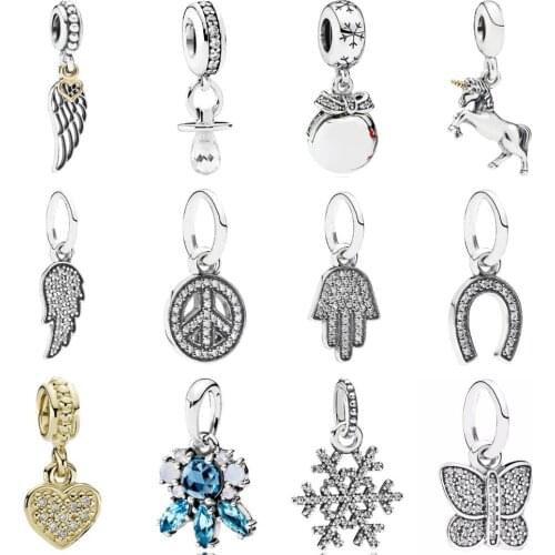 PDD DZ 7 925 Sterling Silver Spring New Charm Pendant with DIY Bracelet Necklace Jewelry Gift Carving Suitable for Women