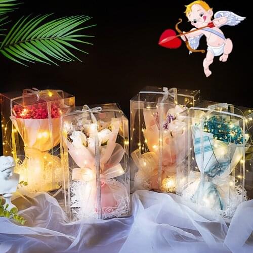 Gypsophila Rose Bouquet Gift Box Rose Valentines Day Birthday Gift Decor Christmas Wedding Write a greeting card nice packing