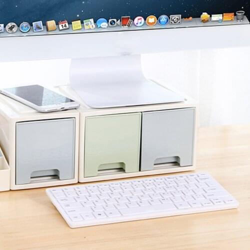 LCD Monitor Stand Holder Bracket with Office Drawer Storage Box Organizer for Desktop VDX99