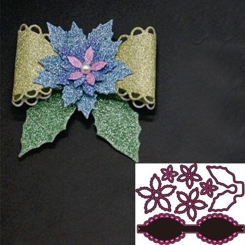 Christmas Beautiful Bowknot Metal cutting Mould DIY scrapbook Photo album Decoration Card production