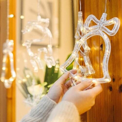 LED Christmas Curtain Lights star 220V Fairy Party Home Decro Strip lights Fairy String Sonw Garland Santa lamp