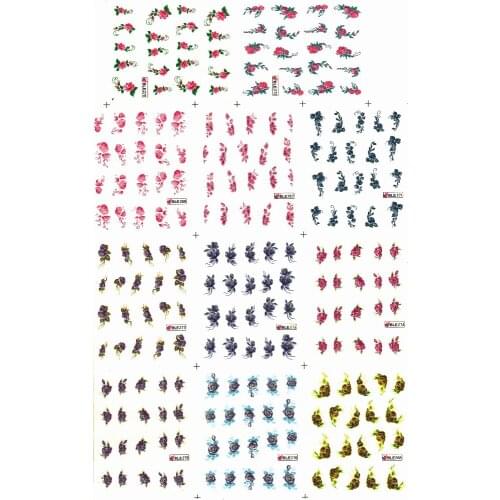 11 PACKS/LOT UPRETTEGO NAIL ART BEAUTY WATER DECAL SLIDER NAIL STICKER FLOWER DAPHNE GARDENIA LILAC BLE267-277