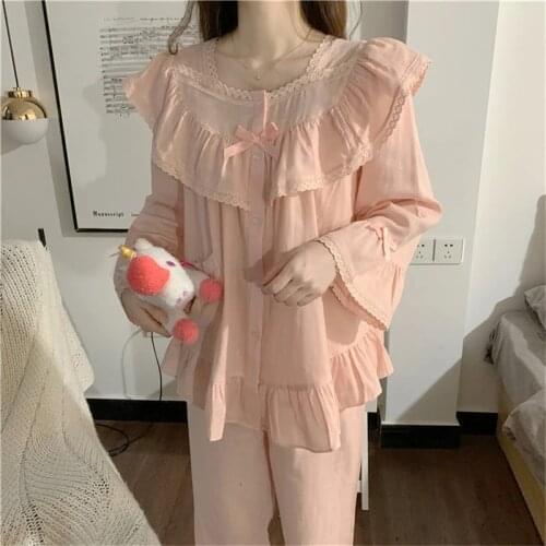 2021 Princess Loose Homewear Stylish Cute Girls All Match Women Hot Sale Sweet Chic Sleepwear Lady Pajamas Sets
