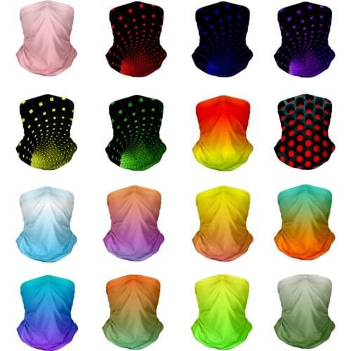 Unisex Gradient Color Windproof Anti UV Dust Face Cover Neck Gaiter Bandana