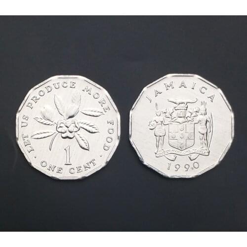 Jamaican 1 Cent Aluminum Coin F.a.o Grain Agricultural 1990 100% Real Original Collection Coins Unc Genuine Coin