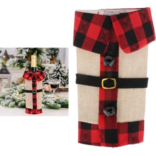 FUN CHRISTMAS WINE BOTTLE COVER BAG BEAR SANTA SNOWMAN TABLE DECORATION