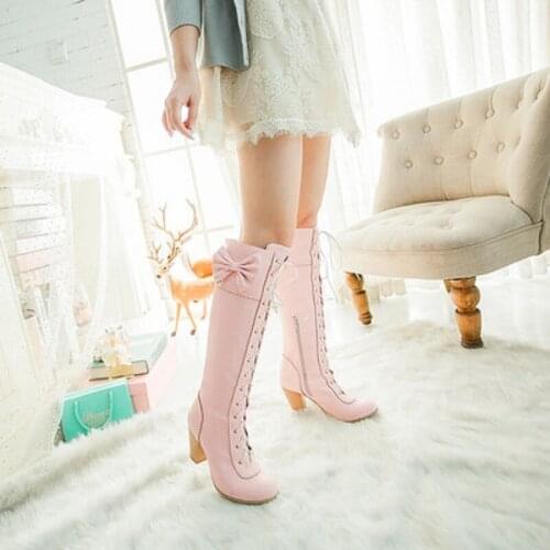 2019 autumn and winter custom wedge with lace loli cute Martin boots wild sweet high heel womens boots
