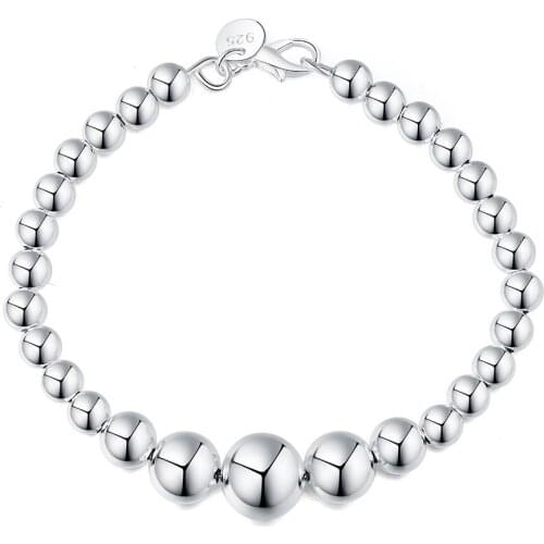 NEW 925 Sterling Silver Ball Shape Beads Popcorn Bracelet For Women Wedding Engagement Party Fashion Jewelry