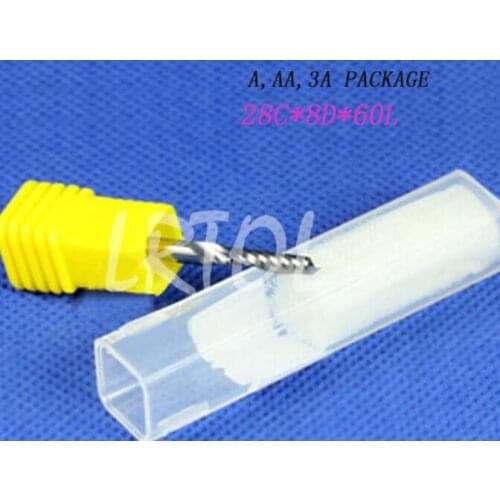 1pc Acrylic or density wood cutting Carbide CNC 1 Flute 8D x28Cx60L Spiral Bit End Mill Cutter