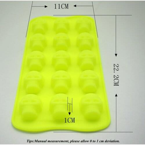 1pc 2017 New Style Silicone 15-cavity Skull Chocolate Mould For Cake Pudding Chocolate Ice Biscuit Moulds Bakeware Baking Tool