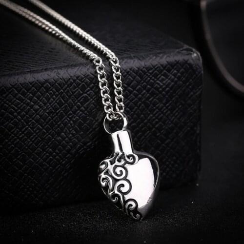 1pcs Heart Cremation Urn Necklace for Ashes Urn Jewelry Memorial Pendant Keepsake