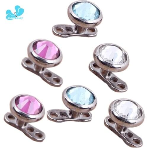 10pcs 1.6*3mm Mix Color Micro Skin Diver Dermal Anchor Highly Polished Hide In Surface Attchments Mamilo Pircing Body Jewelry