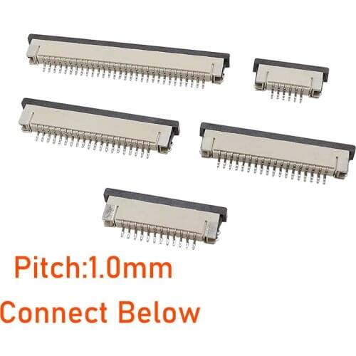10Pcs/Lot FPC 1.0mm Pitch Flat Cable Connects Below Socket FPC FFC Connector 4P 6P 8P 10P 12P 14P 16P 18P 20P 24P 26P 30P 32Pin