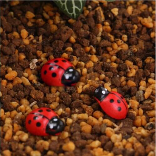 10Pcs Cute Red Wooden Ladybird Ladybug Sponge Self-adhesive Sticker Kids Scrapbooking Baby Toys Garden Decorative Stakes