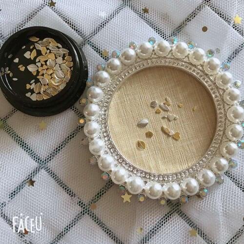 1Jar Flat-back Metal Stud Mix In the Jar Heart/Horse-Eye/Leaf/Shell Design Stud Mixed BJ48