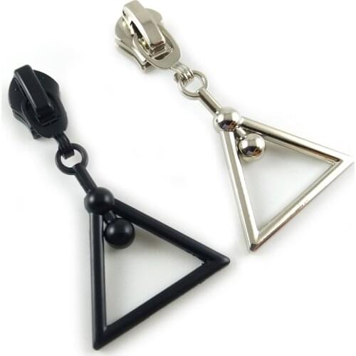 20pcs/lot, Hot 5# Zipper Fixer, Triangular Shape Black and Silver Color 5# Zipper Slider