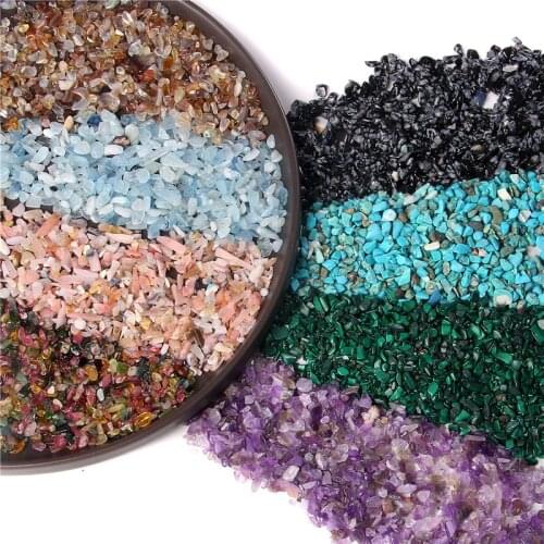 3-5 mm Chips Stone Natural Energy Amethyst Malachite NO HOLE 20/50/100 G Small Gravels Beads For DIY Making Jewelry Accessory