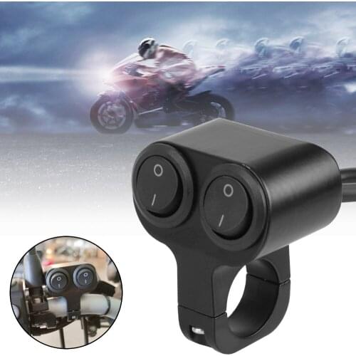 7/8in 22mm Motorcycle Handlebar Dual Button Control Aluminum Alloy 12V Headlight Switch Flasher Speaker Switch