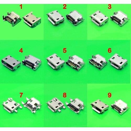9 models 5Pin Micro mini USB 5 pin 5pins jack female socket plug Charging port Connector for Smart Phone Tablet PC Mini Pad