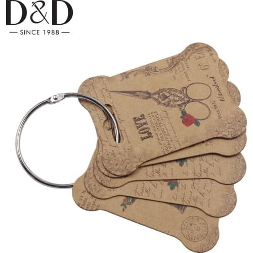 5pcs Paper Embroidery Floss Storage Holder with 1Pc Metal Bobbin Ring Thread Bobbins Cross Stitch Storage Holder DIY Sewing Tool