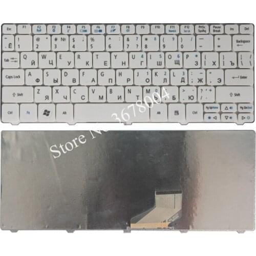 For Acer Aspire One Happy 2 ZE-7 E100 AOE100 P0VE6 POVE6 ZE6 ZE7 N55C Laptop keyboard White Russian/RU