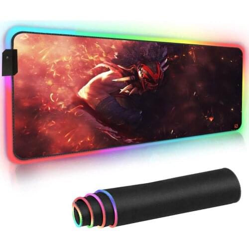 Dota 2 Rgb Mousepad Gaming Pc Mouse Pad Large Game Computer Carpet Gamer Accessories Mat Bear Backlit Stand for Keyboard Gamers