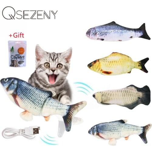 Cat USB Charger Toy Fish Interactive Electric floppy Fish Cat toy Realistic Pet Cats Chew Bite Toys Pet Supplies Cats dog toy