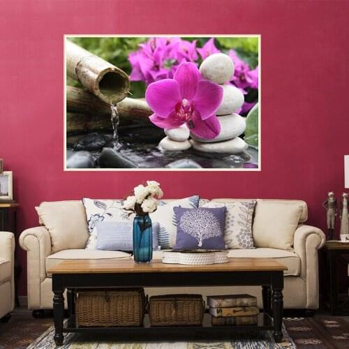 Zen canvas painting Bamboo candle black stone still life wall art picture posters and prints decoracion salon Free shipping