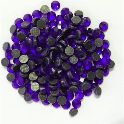 Cobalt Hot fix Rhinestones Super Bright Glass Strass Iron On Crystal stones For Fabric garment/Nail Art/Clothes DIY