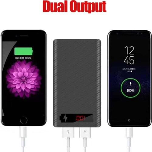 L6 LCD Display DIY 6x18650 Battery Case Power Bank Shell Portable External Box Without Battery Powerbank Protector