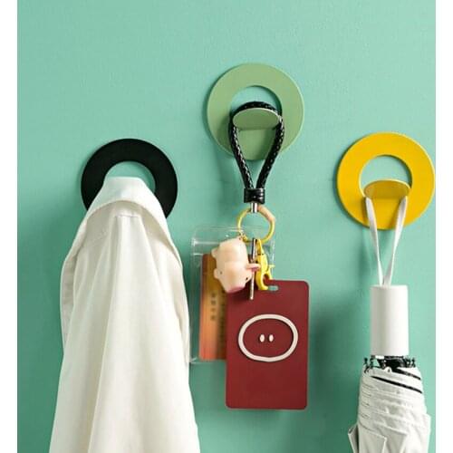 Creative Sticky Hook Adhesive Key Hanger Iron Hook Wall Mounted Hook Bathroom Ball Storage Kitchen Organizer for Home decoration