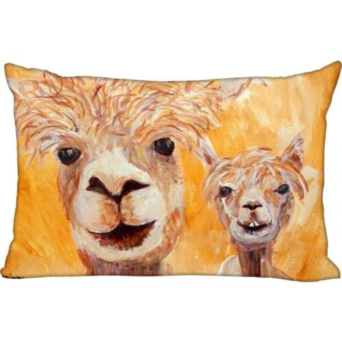 Hot Custom Llama Rectangular Pillowcase Home Bedroom Living Room Silk Pillowcase Two Sides Printing More Size