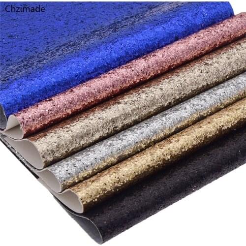 Lychee Life 6Pcs/lot A4 Glitter Synthetic Leather Fabric 21x29cm PU Leather Fabric For Bows Handbags Diy Crafts