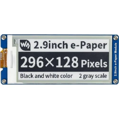 2.9inch e-Paper Module,296x128,E-Ink Display Module,SPI Interface,ideal choice for applications shelf label, instrument etc