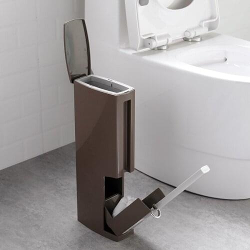 Bathroom Trash Can Rubbish Storage Baskets Toilet Brush Trash Can Garbage Recycling Removable Cubo Basura Cleaning Tools EB5TC
