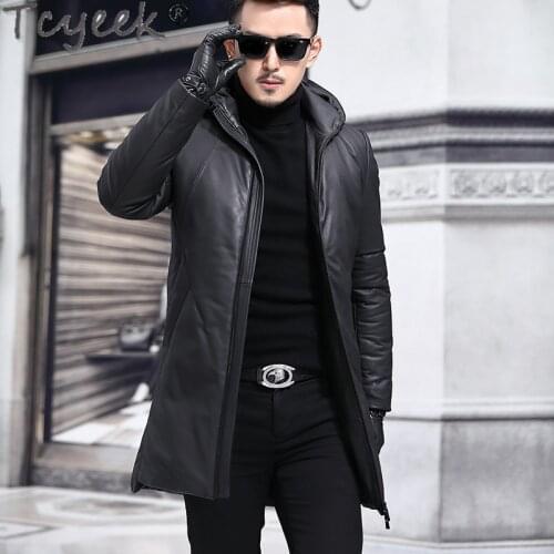 Winter Autumn New Real Leather Jacket Men Down Sheepskin Coat Hooded Woman Parkas Casaul Clothes Veste Cuir Homme 22